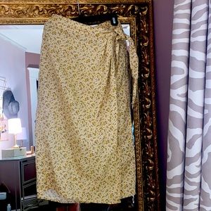 Racheal Zoe S Linen floral wrap skirt